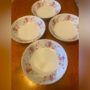 Elegant Floral China Dish - Set of 4